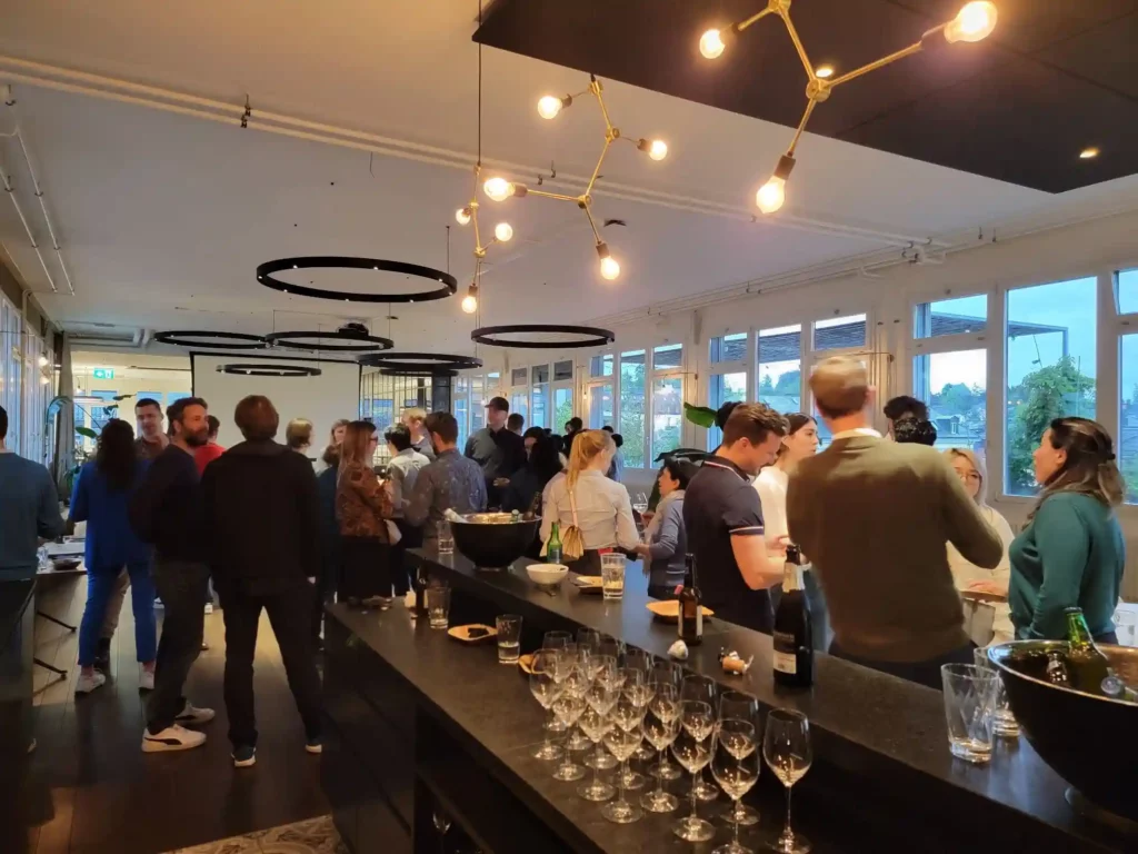 Professionals networking after a GenAI 360 AI meetup in Zurich
